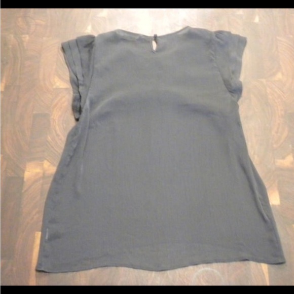 Sheer black top with raised flowers - Picture 3 of 5